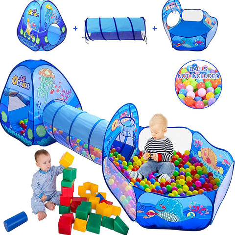 Portable 3 in 1 Tunnel Baby Playhouse