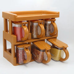 Master Chef Spice Rack With 6 Jars Set