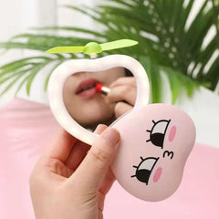 Mini Multifunctional LED Makeup Mirror With Fan