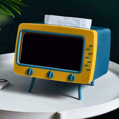 Creative Tv Tissue Box Holder With Phone Holder