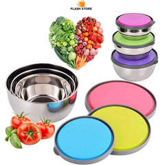 Stainless Steel 3 Pcs Food Storage Box Airtight