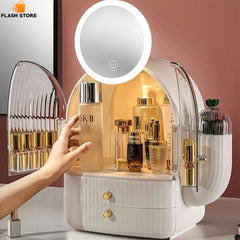 Luxury large Capacity Inside Led Mirror Cosmetic Organizer