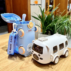 LUSQI Kids Bus Shaped Drinking Sipper Bottle 500ml