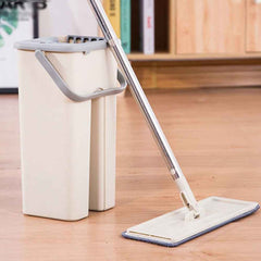 Flat Mop Bucket With Reusable Mop Pads