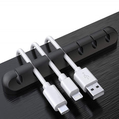 Pack Of 3 Cable Organizer Silicone USB Cable Winder Desktop Tidy Management Clips