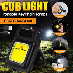 Multi Function COB Rechargeable Keychain Light