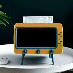 Creative Tv Tissue Box Holder With Phone Holder