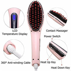Electric Brush Straightener Comb Lcd Display