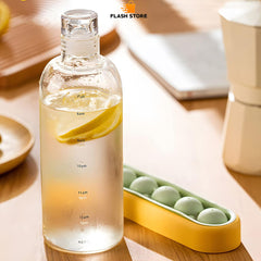 Glass Water Bottle With Time Marker