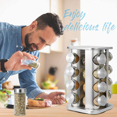 Revolving Stainless Steel Spice Rack