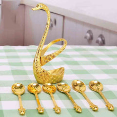 Swan Shaped Spoon Set Holder Stainless Steel