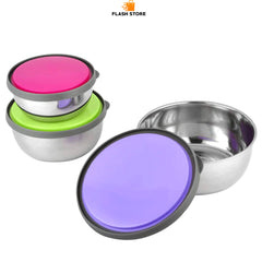 Stainless Steel 3 Pcs Food Storage Box Airtight