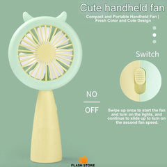 Rechargeable Mini Handheld Fan With Light