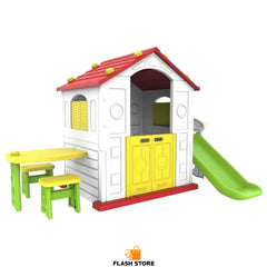 Kids Activity Playhouse with Slide & Table