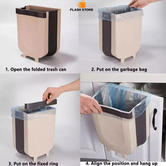 Collapsible Cabinet Door Hanging Trash Bin (Large Size)