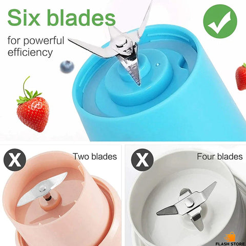 Portable Chargeable Travel Juicer Blender 6 Blade