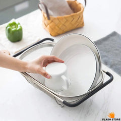 Over The Sink Colander Strainer Basket Stainless Steel