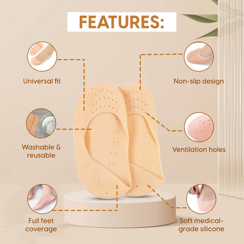 Full Silicone Gel Heel Protector Socks