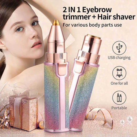 Facial Beauty - 2 In 1 Eyebrow Trimmer + Body Facial Hair Remover