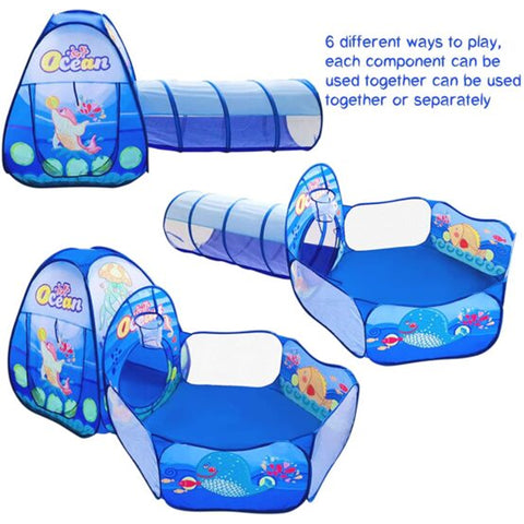 Portable 3 in 1 Tunnel Baby Playhouse