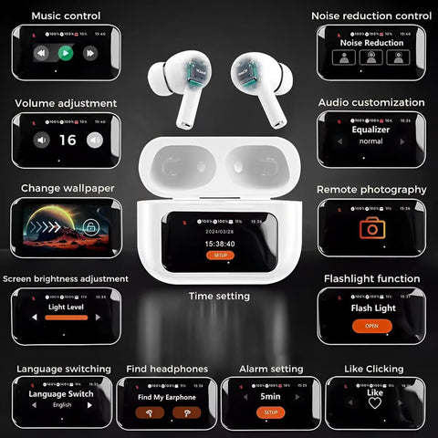 A9 Pro Smart Touch Screen Earbuds ANC with APP (Original Quality)