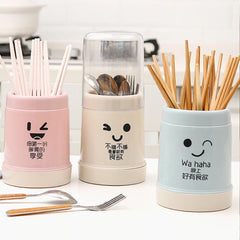 Smiley Cutlery Holder With Lid