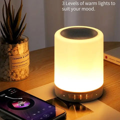 Wireless Bluetooth Speaker with LED Touch Lamp and Smart Mood Lighting