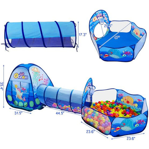 Portable 3 in 1 Tunnel Baby Playhouse