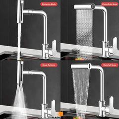 4 Modes Faucet Waterfall Outlet Splash