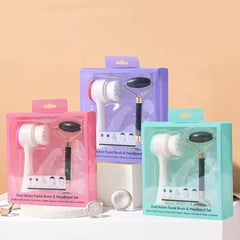 Jade Roller and Double-Sided Cleansing Facial Brush Set