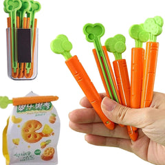 Food Sealing Clip Carrot Shape 5Pcs