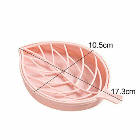 Leaf Shaped Soap Holder With Drain Tray