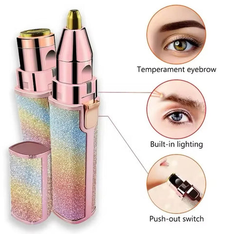 Facial Beauty - 2 In 1 Eyebrow Trimmer + Body Facial Hair Remover