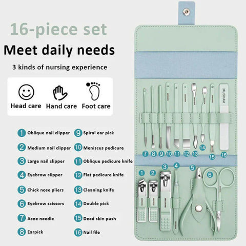 Portable 16 pcs Manicure Kit