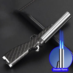 Flame Lighter Windproof Mini Double Jet Butane Gas Lighter