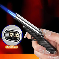 Flame Lighter Windproof Mini Double Jet Butane Gas Lighter