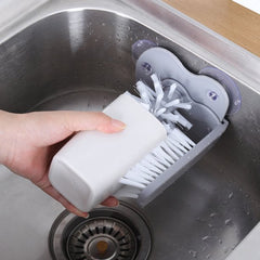 Wall Suction Cup Glass Cleaning Brush, Rotating Plastic Bottles Cleaner