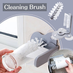 Wall Suction Cup Glass Cleaning Brush, Rotating Plastic Bottles Cleaner