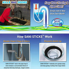 Sani Sticks Drain Cleaner – Pack Of 12