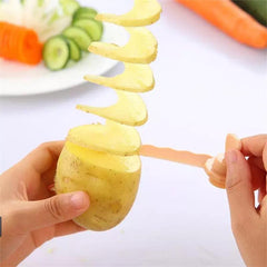 Manual Spiral Screw Cutter, Rotatable Spiral Cutter For Vegetable & Fruit