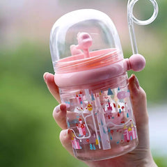 Fancy Water Bottle Cup With Straw