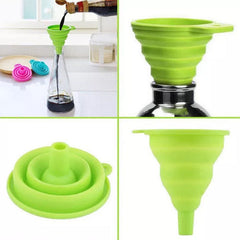Flexible Silicone Foldable Kitchen Funnel, Kitchen Funnels for Bottle Liquid Transfer