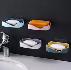 Self Adhesive Double Layer Soap Holder, Bathroom Wall Hanging Soap Box